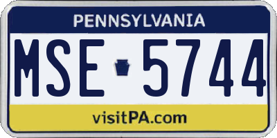 PA license plate MSE5744