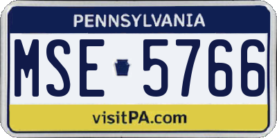 PA license plate MSE5766