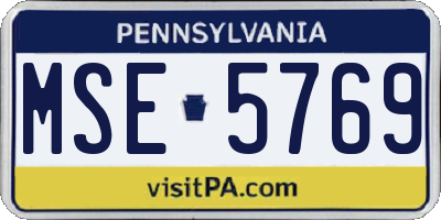 PA license plate MSE5769