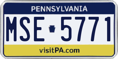 PA license plate MSE5771