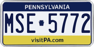 PA license plate MSE5772