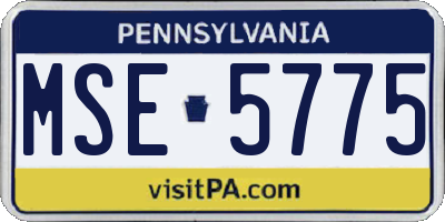 PA license plate MSE5775