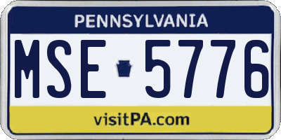 PA license plate MSE5776