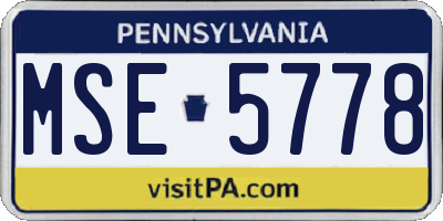 PA license plate MSE5778