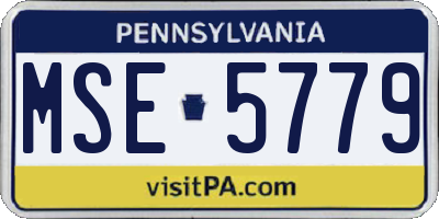 PA license plate MSE5779