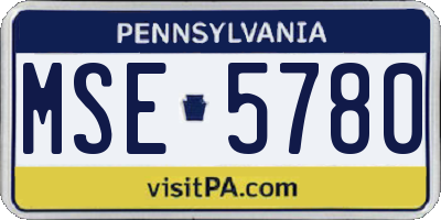 PA license plate MSE5780