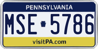 PA license plate MSE5786