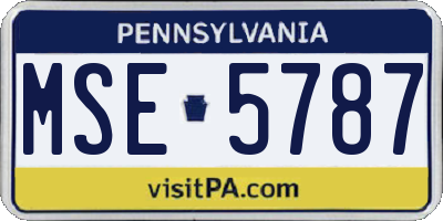 PA license plate MSE5787