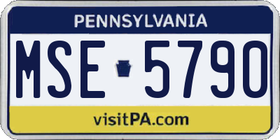 PA license plate MSE5790