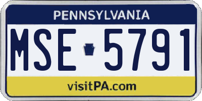 PA license plate MSE5791