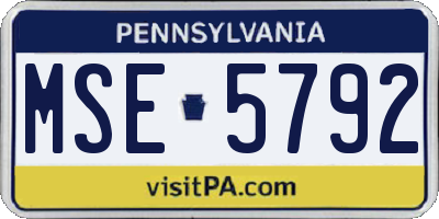 PA license plate MSE5792