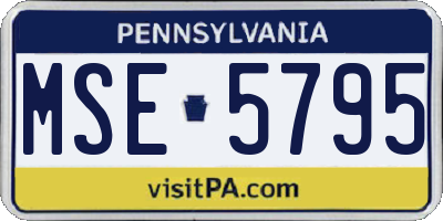 PA license plate MSE5795