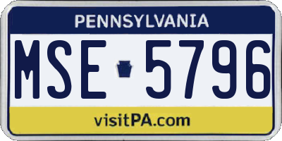 PA license plate MSE5796