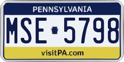 PA license plate MSE5798