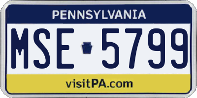 PA license plate MSE5799