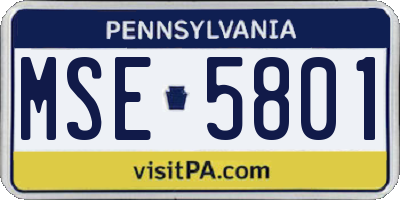 PA license plate MSE5801