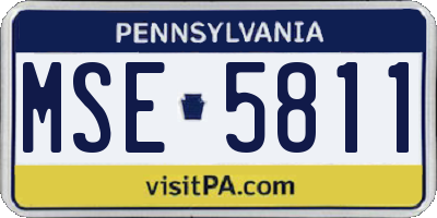 PA license plate MSE5811