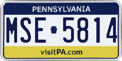 PA license plate MSE5814