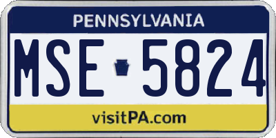 PA license plate MSE5824