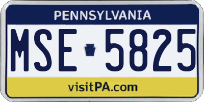 PA license plate MSE5825