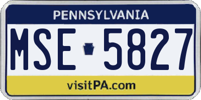 PA license plate MSE5827