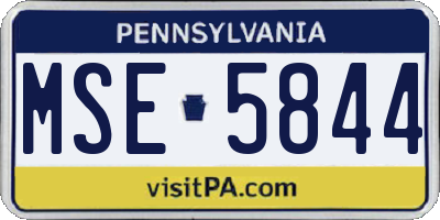 PA license plate MSE5844