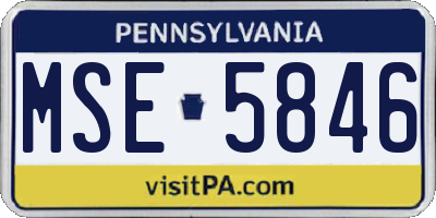PA license plate MSE5846