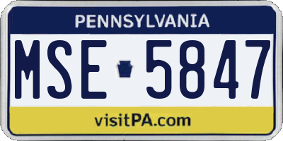 PA license plate MSE5847