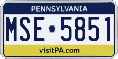 PA license plate MSE5851