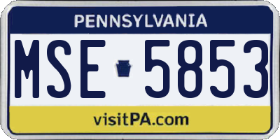PA license plate MSE5853