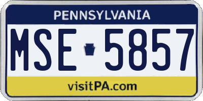 PA license plate MSE5857