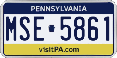 PA license plate MSE5861