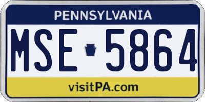 PA license plate MSE5864