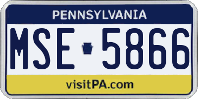 PA license plate MSE5866