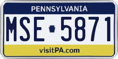 PA license plate MSE5871