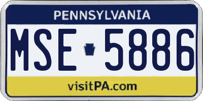 PA license plate MSE5886