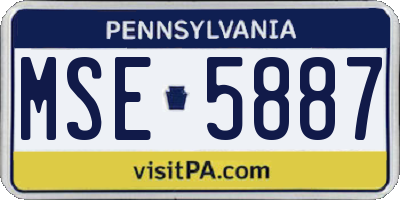 PA license plate MSE5887
