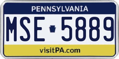 PA license plate MSE5889