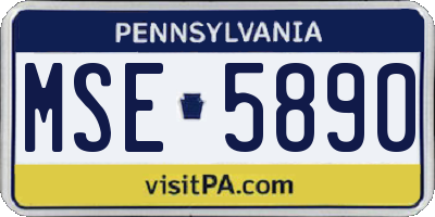 PA license plate MSE5890