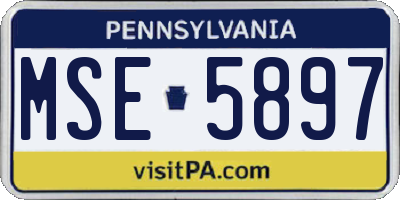 PA license plate MSE5897