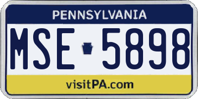 PA license plate MSE5898