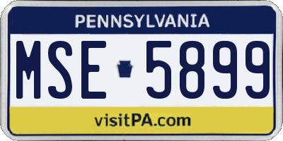 PA license plate MSE5899