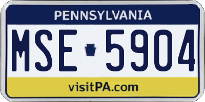 PA license plate MSE5904
