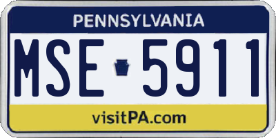 PA license plate MSE5911
