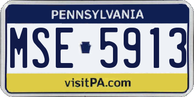 PA license plate MSE5913