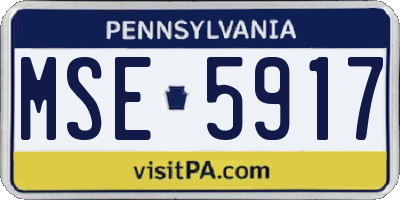 PA license plate MSE5917