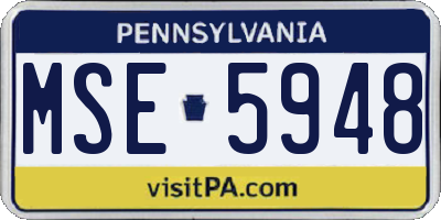 PA license plate MSE5948