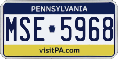 PA license plate MSE5968