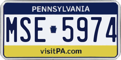 PA license plate MSE5974