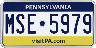 PA license plate MSE5979